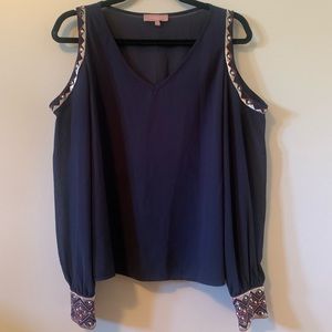 Blue embellished top
